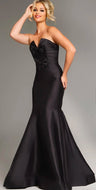 Jovani 39872 Strapless Satin Twill with Bow Detail on the Front Bodice