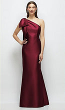 Load image into Gallery viewer, Dessy D879 One Shoulder Maxi Dress with Bown on Shoulder
