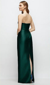 Dessy D880 Classic Strapless Column Dress with Bow at Waist