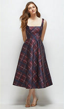 Load image into Gallery viewer, Dessy 3172ATR Square Neck Tartan Plaid Midi Dress

