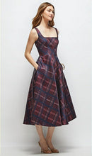 Load image into Gallery viewer, Dessy 3172ATR Square Neck Tartan Plaid Midi Dress
