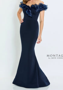 Montage M538 Off the Shoulder with Ruffled Organza
