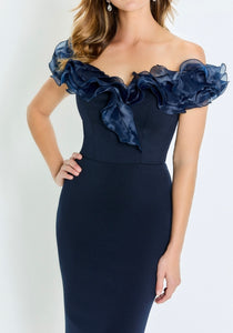 Montage M538 Off the Shoulder with Ruffled Organza