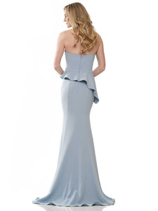 Strapless Crepe Gown with Jacket