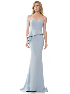 Strapless Crepe Gown with Jacket