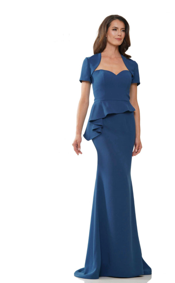 Strapless Crepe Gown with Jacket