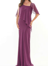Load image into Gallery viewer, Lightweight Chiffon Long Gown with 3/4 Sleeve
