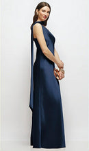 Load image into Gallery viewer, Dessy 6911 Draped Scarf One-Shoulder Bias Stretch Satin Maxi Dress
