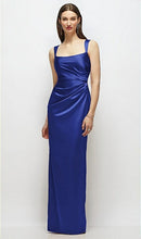 Load image into Gallery viewer, Dessy 6913 Scoop Neck Draped Column Stretch Satin Maxi Dress
