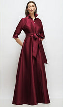 Load image into Gallery viewer, Dessy 6920 3/4 Sleeve Satin Twill Shirt Dress with Sash

