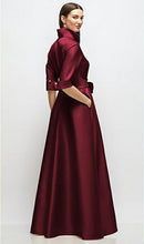 Load image into Gallery viewer, Dessy 6920 3/4 Sleeve Satin Twill Shirt Dress with Sash
