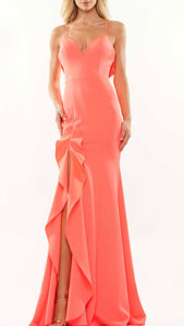 Colors 2646 Jersey V-neckline Dress with Straps
