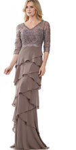 Load image into Gallery viewer, Colors MV1244 Beaded V-neckline Lace Bodice and Chiffon Skirt
