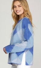 Load image into Gallery viewer, Blue Argyle Crewneck Sweater
