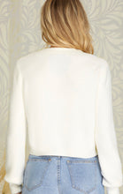 Load image into Gallery viewer, Cream Long Sleeve Cardigan with Delicate Bow Detail
