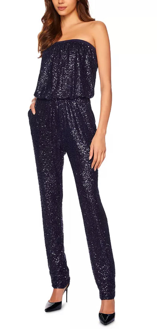 Susana Monaco Strapless Sequin Jumpsuit in Thunder – Gigi's Closette Ltd.