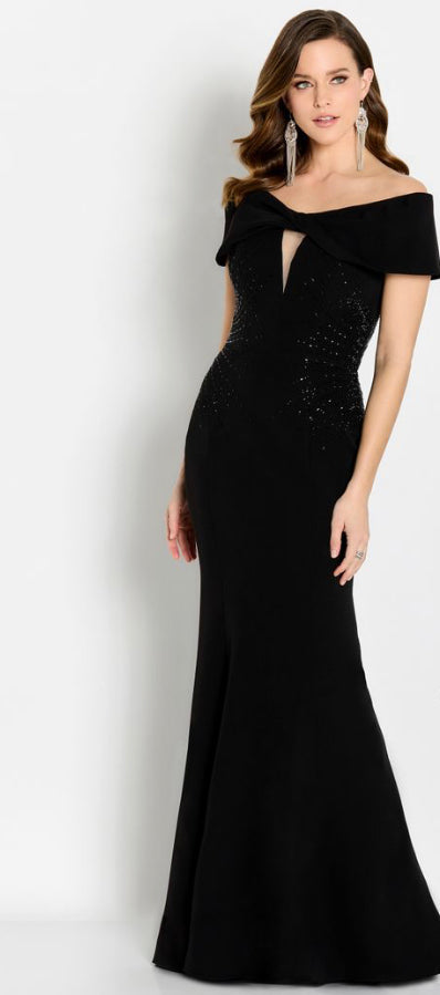 Mon Cheri Cameron Blake CB788 Off the Shoulder Stretch Crepe Gown – Gigi's  Closette Ltd