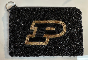 Purdue Beaded Coin Purse