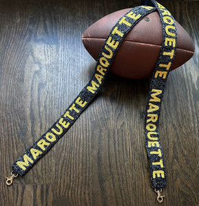 Marquette Navy and Gold Beaded Strap