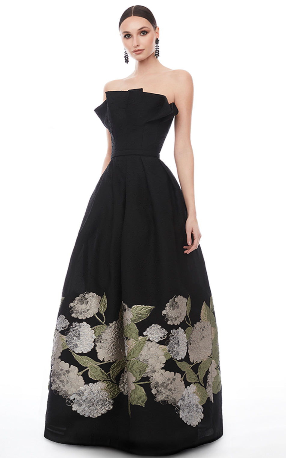Frascara F4344 Strapless Ball Gown with Hydrangea Print