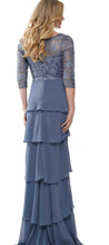 Load image into Gallery viewer, Long Sleeve Beaded V-Neckline Long Tiered Skirt
