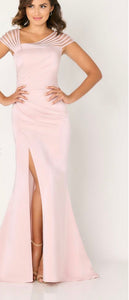 Cameron Blake CB786 Long Gown with Banded Sleeve