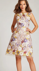 Teri Jon 249263 Sleeveless Floral Embroidered Dress