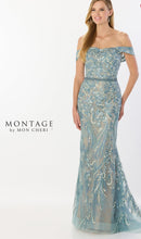 Load image into Gallery viewer, Montage M2230 Off the Shoulder Embroidered and Beaded Long Gown
