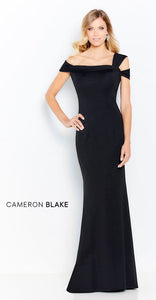 Cameron Blake 120604 Black Off the Shoulder Long Gown