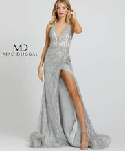 Load image into Gallery viewer, Macduggal 30621 Beaded Sleeveless Long Gown with High Slit
