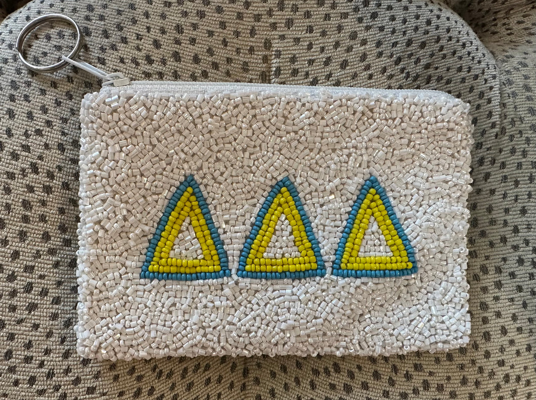 Tri-Delt Beaded Coin Purse