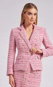 Generation Love Eliza Tweed Blazer in Pink Melange