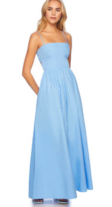 Susana Monaco Poplin Open Back Dress in Miku Blue