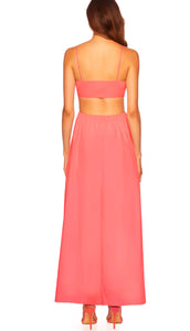 Susana Monaco Poplin Open Back Dress in Knockout Pink