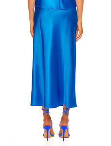 Susana Monaco Silk Bias Skirt in Cobalt