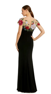 Macduggal 11817 Floral Embellished Jersey Fitted Gown