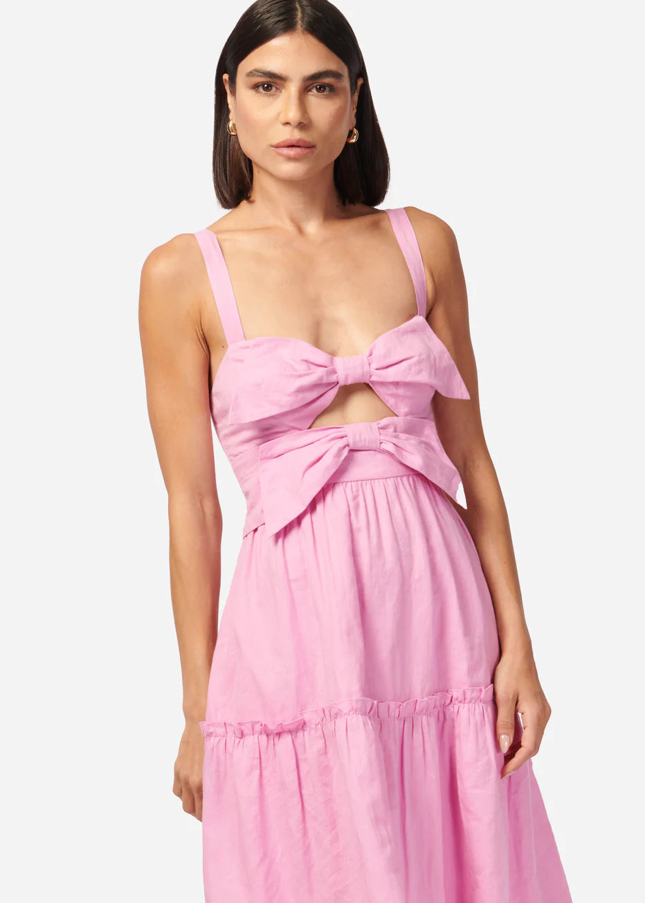 cami nyc pink dress $485 Cami NYC Women's Pink Yanik Silk Sleeveless Halter Neck Maxi Dress Size M