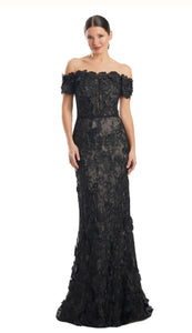 Alexander by Daymor 1971 Off the Shoulder Lace Gown