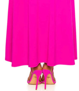 Susana Monaco Twist Front Cut Out Strapless Dress in Magenta 0424LTSD02271