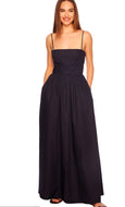 Susana Monaco Poplin Open Back Dress in Midnight Navy 0523COTD02091