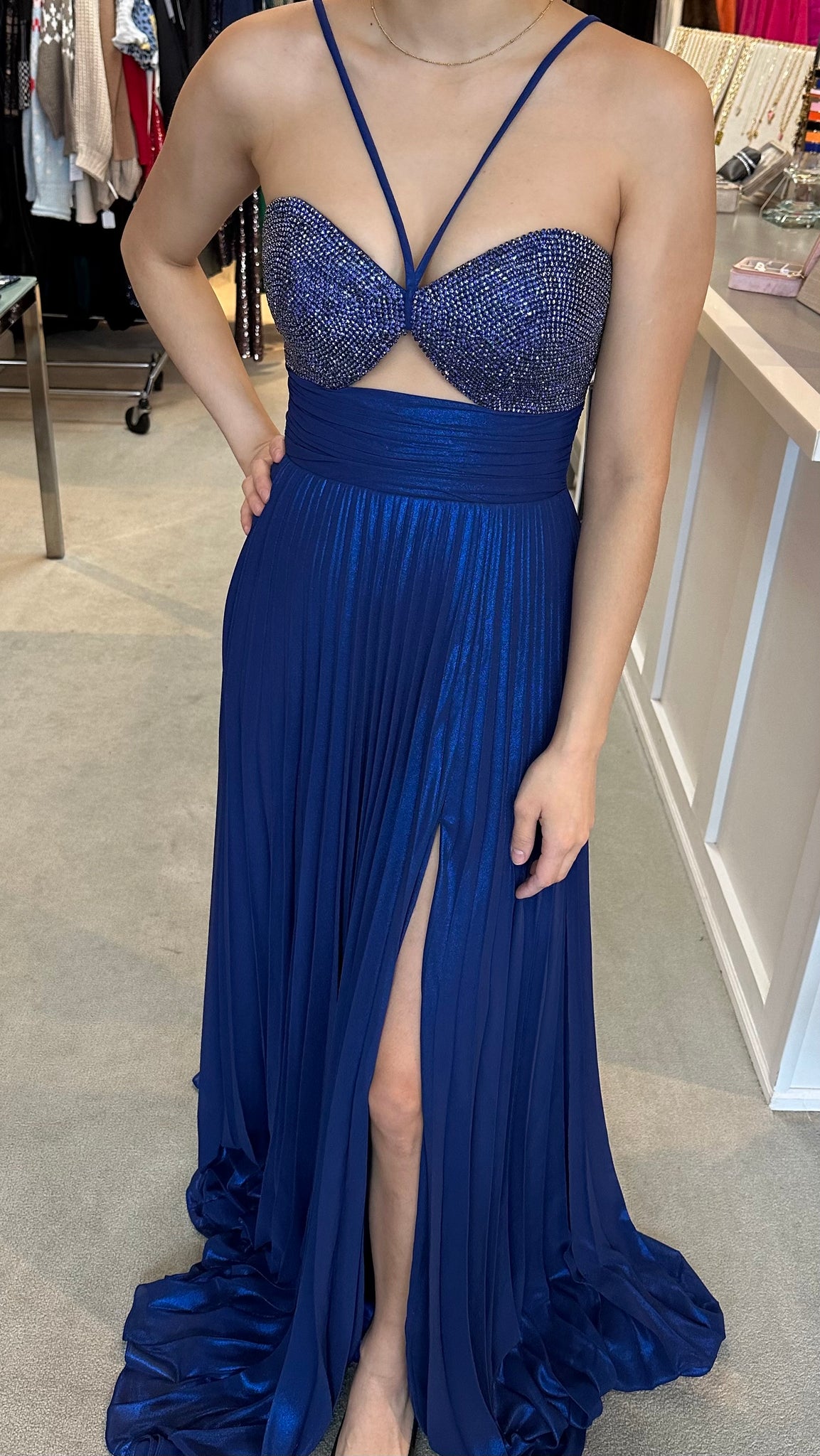 Jovani 37253 Royal Blue Long Gown with Cutouts Gigi's Closette Ltd. Jovani 37253 Royal Blue Long Gown with Cutouts Gigi's Closette Ltd.
