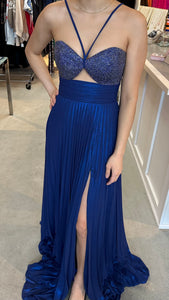 Jovani 37253 Royal Blue Long Gown with Cutouts
