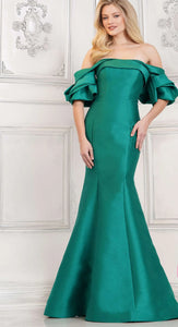 Off the Shoulder Long Gown with Sleeve