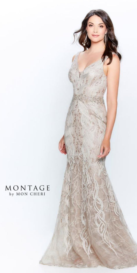 Mon Cheri Montage 120921 Sleeveless Metallic Ribbon