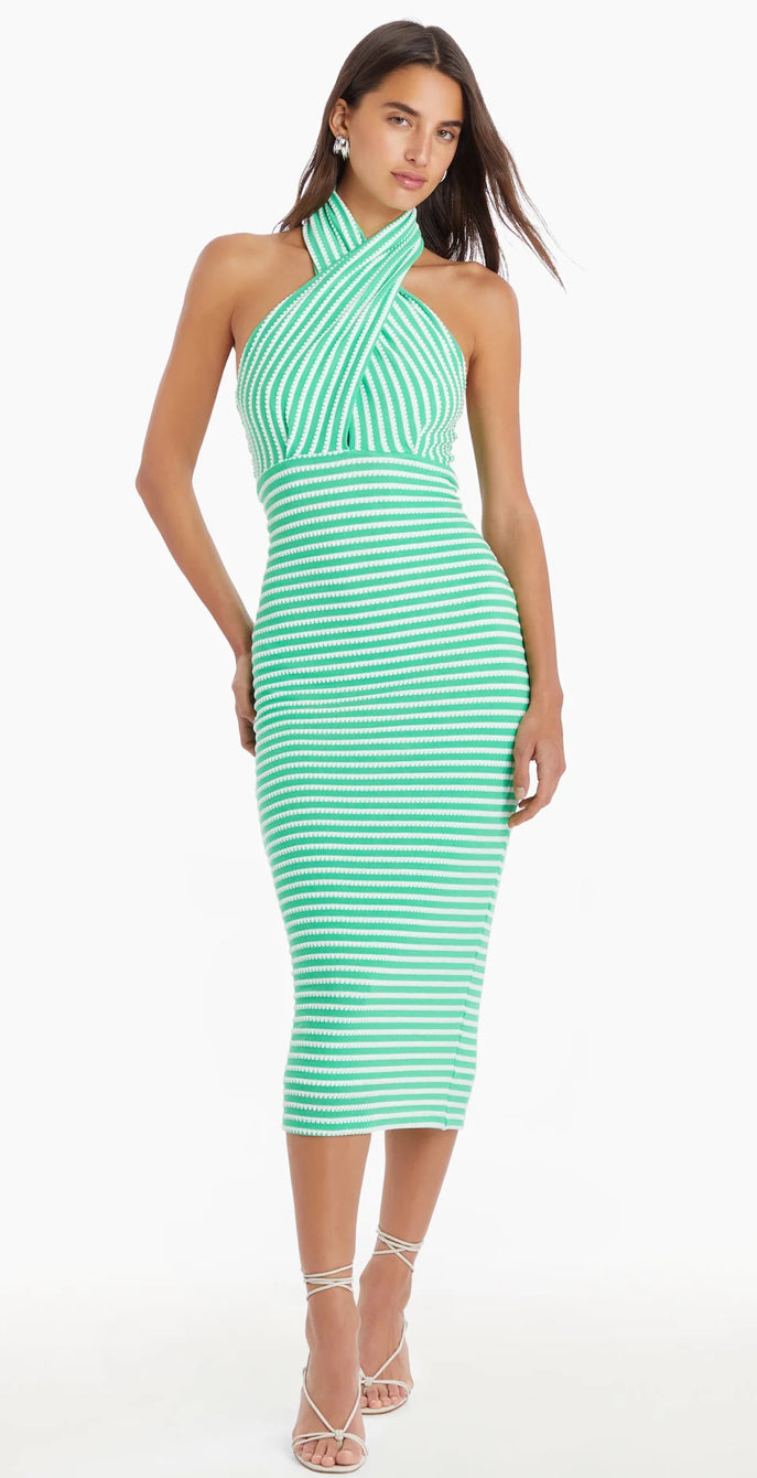 Amanda Uprichard Conchita Dress in Green and White