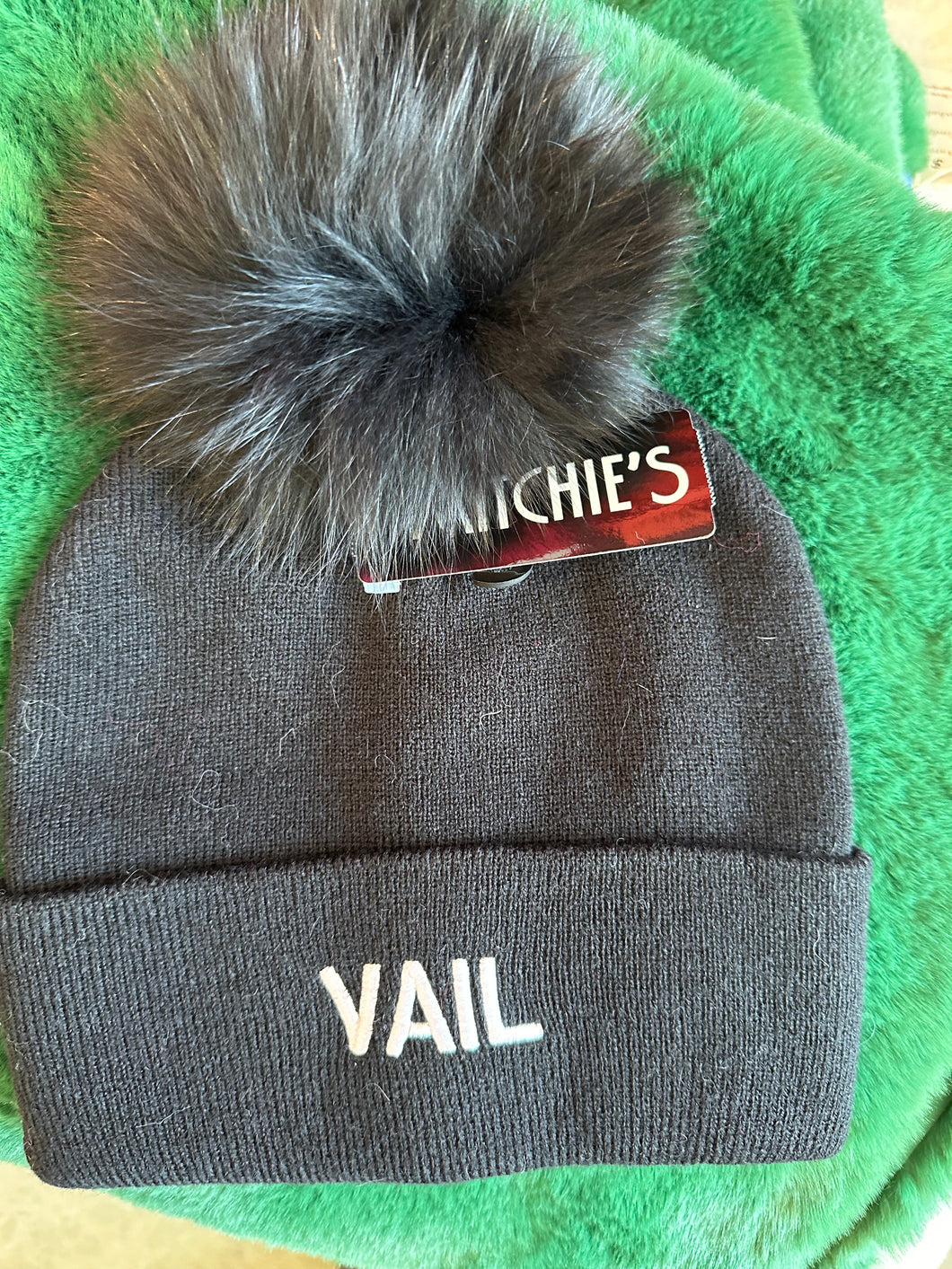 Mitchie’s Vail Embroidered Hat with Fur Pom