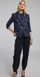 Generation Love Eliza Tweed Blazer in Navy/Gold