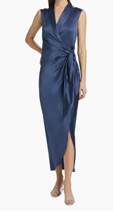 Amanda Uprichard Clara Maxi Dress in Steel Blue