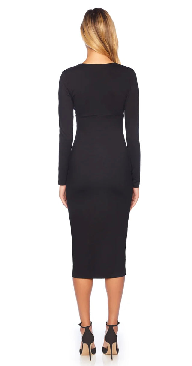 Susana Monaco Black Open Front Long Sleeve Dress Gigi's Closette Ltd. Susana Monaco Black Open Front Long Sleeve Dress Gigi's Closette Ltd.