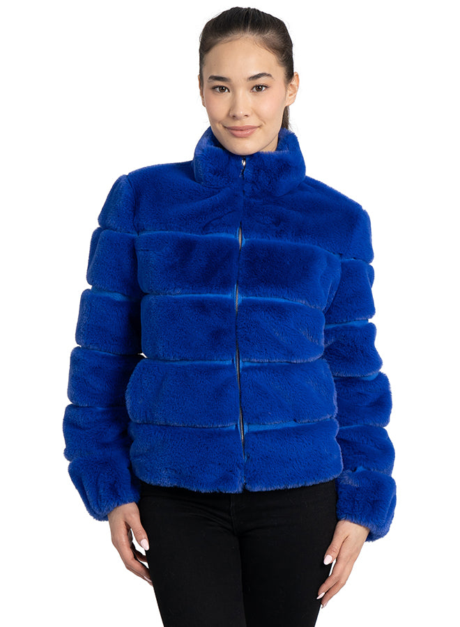 Love Token Alex Fur Jacket in Blue